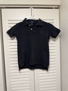 Polo by Ralph Lauren Boys' Black Short-Sleeve Polo with Red Pony